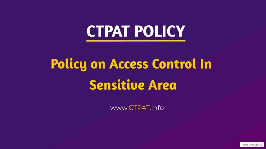 Policy on Access Control In Sensitive Area | Download