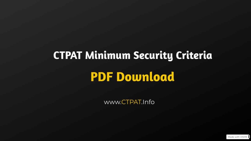 CTPAT Minimum Security Criteria | PDF | Download